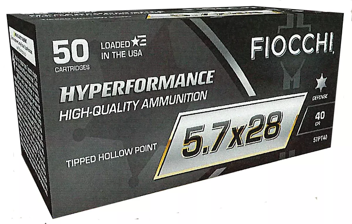 Fiocchi 57PT40 Hyperformance5.7x28mm 40gr Tipped Hollow Point 50 Per Box/10 Case