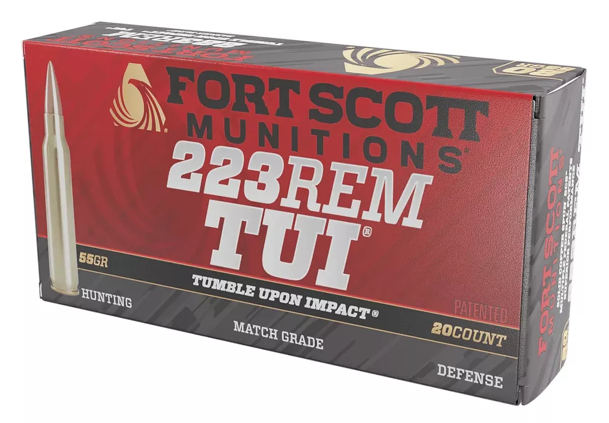 Fort Scott Munitions 223055SCV Tumble Upon Impact (TUI)223Rem 55gr Solid Copper Spun 20 Per Box/25 Case