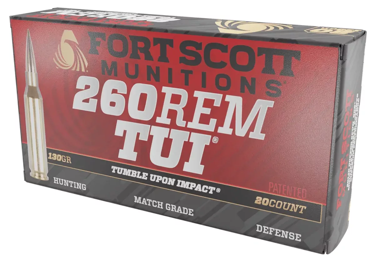 Fort Scott Munitions 260130SCV2 Tumble Upon Impact (TUI)260Rem 130gr Solid Copper Spun 20 Per Box/25 Case