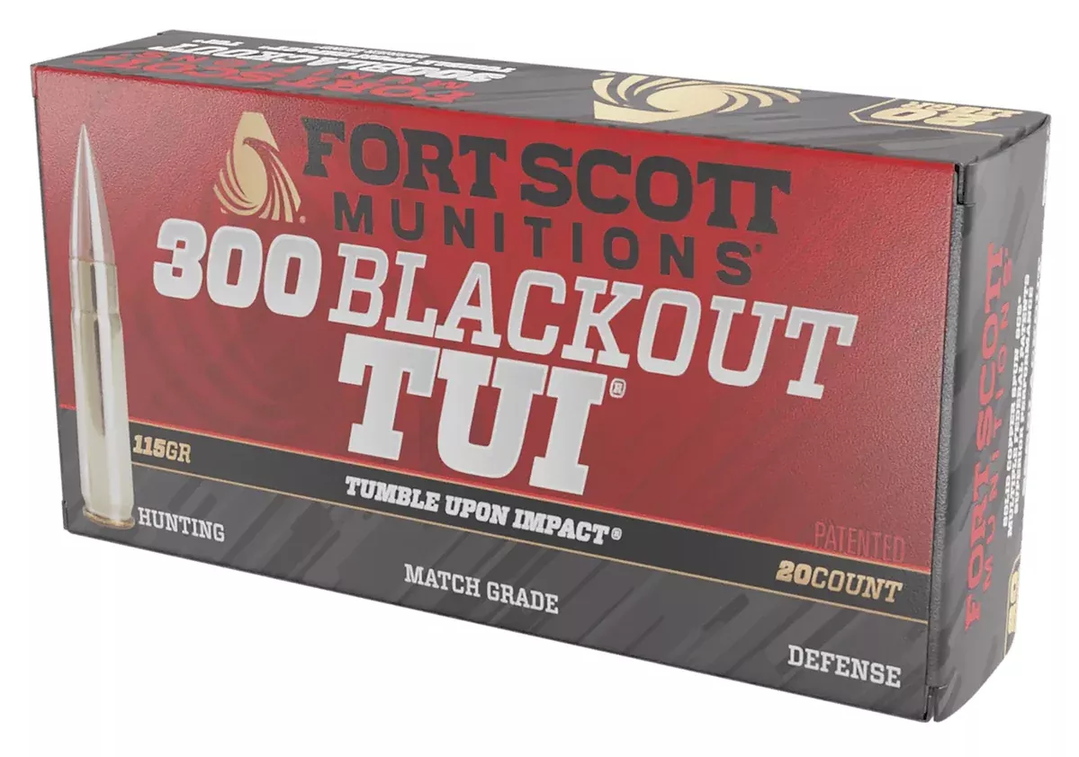 Fort Scott Munitions 300115SCV Tumble Upon Impact (TUI)300Blackout 115gr Solid Copper Spun 20 Per Box/25 Case
