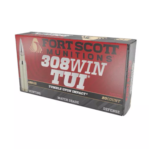Fort Scott Munitions - .308 Win - 150 Grain - Tumble Upon Impact (TUI) Brass - Solid Copper Spun - 20Rd - Solid Copper Spun