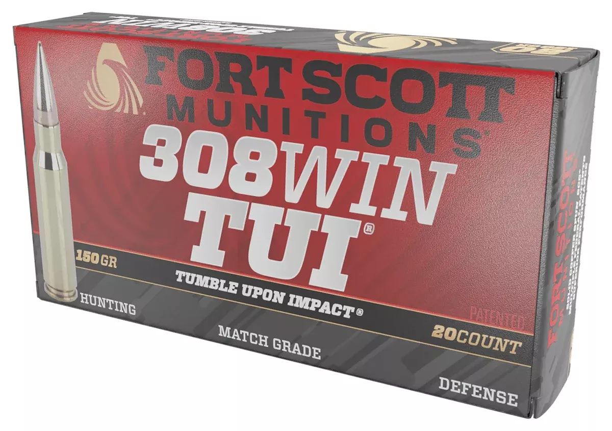 Fort Scott Munitions 308150SCV2 Tumble Upon Impact (TUI) Rifle 308Win 150gr Solid Copper Spun 20 Per Box/10 Case