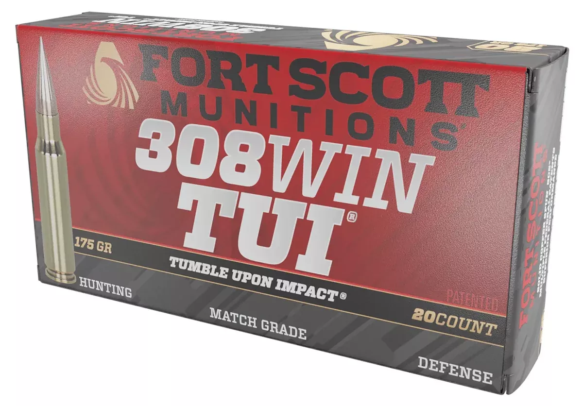 Fort Scott Munitions 308175SCV2 Tumble Upon Impact (TUI) Rifle 308Win 175gr Solid Copper Spun 20 Per Box/10 Case