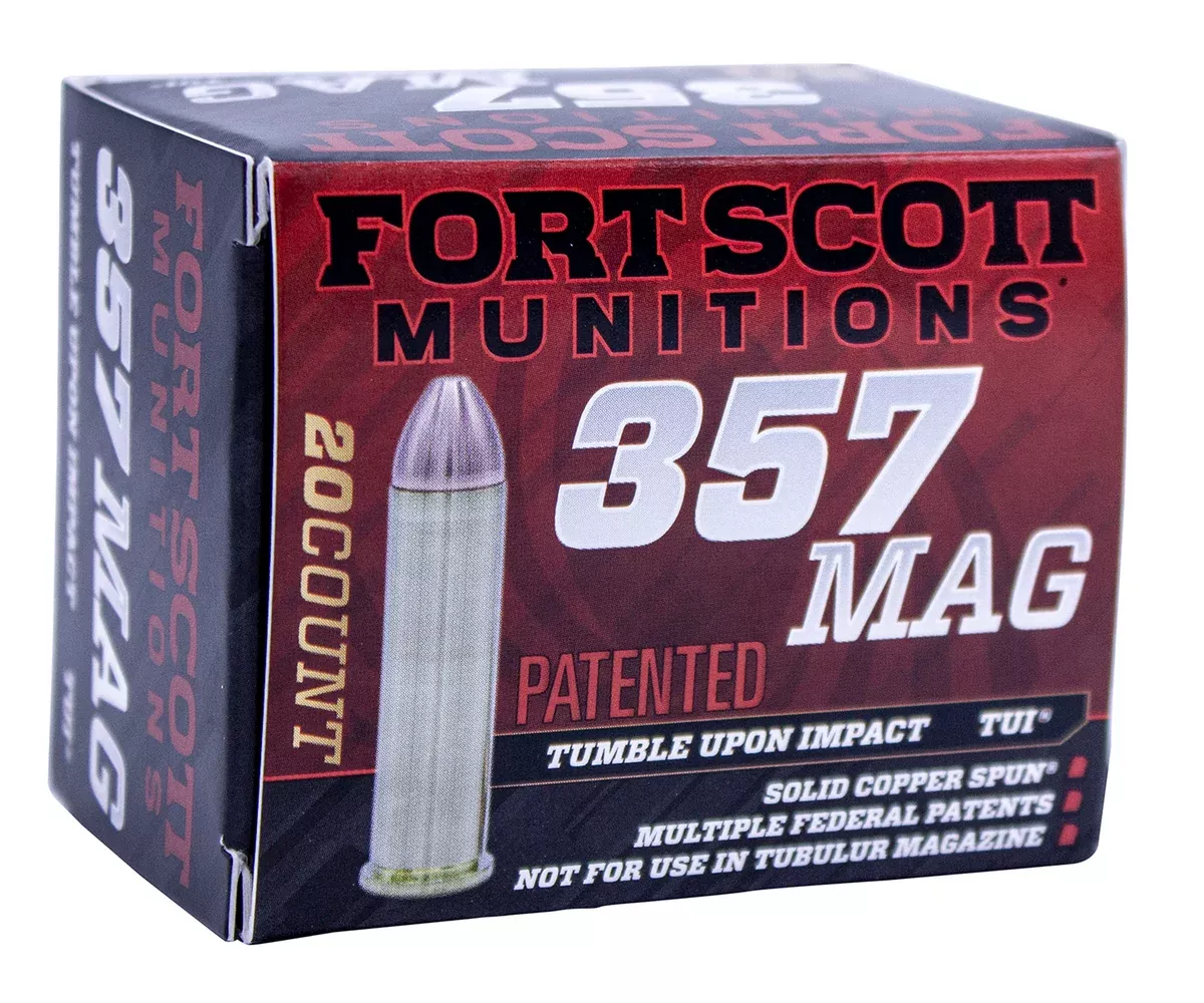 Fort Scott Munitions 357MAG125SCV Tumble Upon Impact (TUI)357Mag 125gr Solid Copper Spun 20 Per Box/25 Case