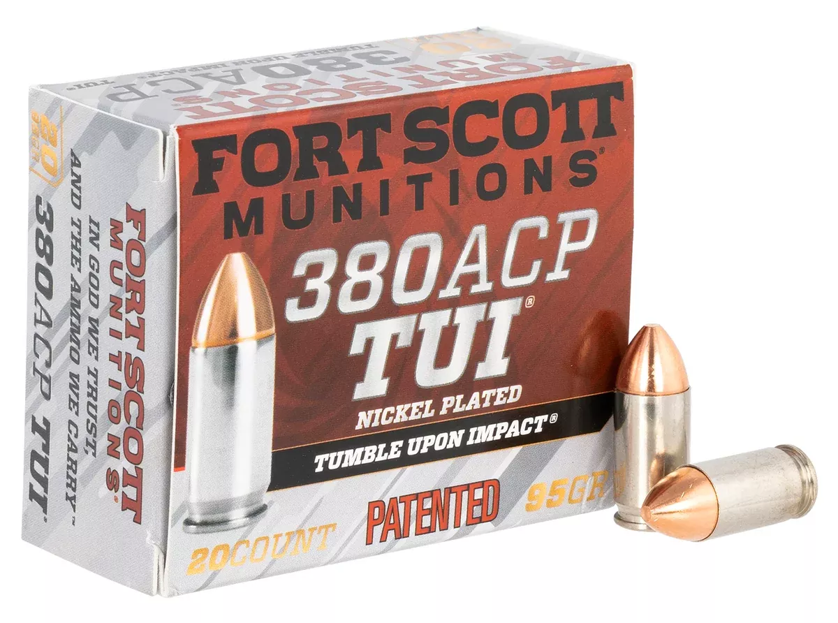 Fort Scott Munitions 380095SCV Tumble Upon Impact (TUI)380ACP 95gr Solid Copper Spun 20 Per Box/25 Case