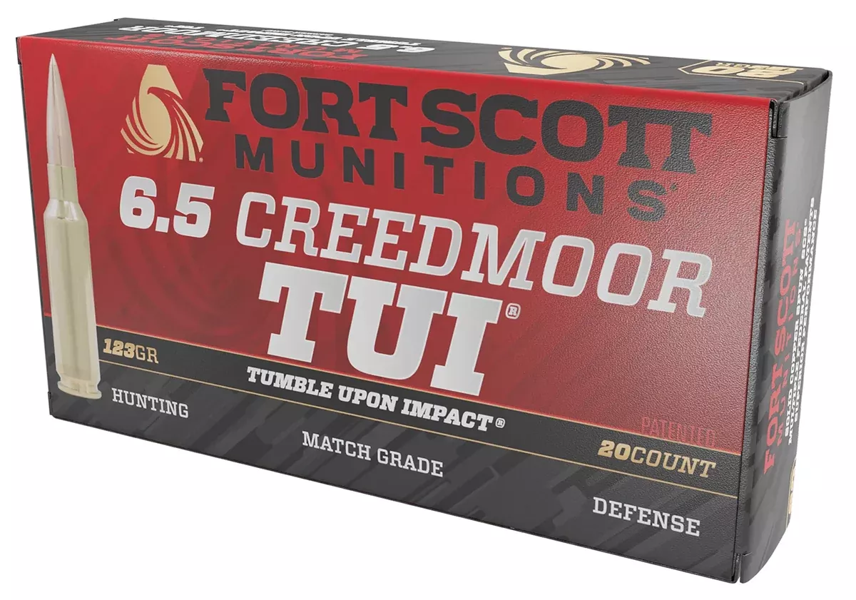 Fort Scott Munitions 65CM123SCV11 Tumble Upon Impact (TUI) Rifle 6.5Creedmoor 123gr Solid Copper Spun 20 Per Box/10 Case