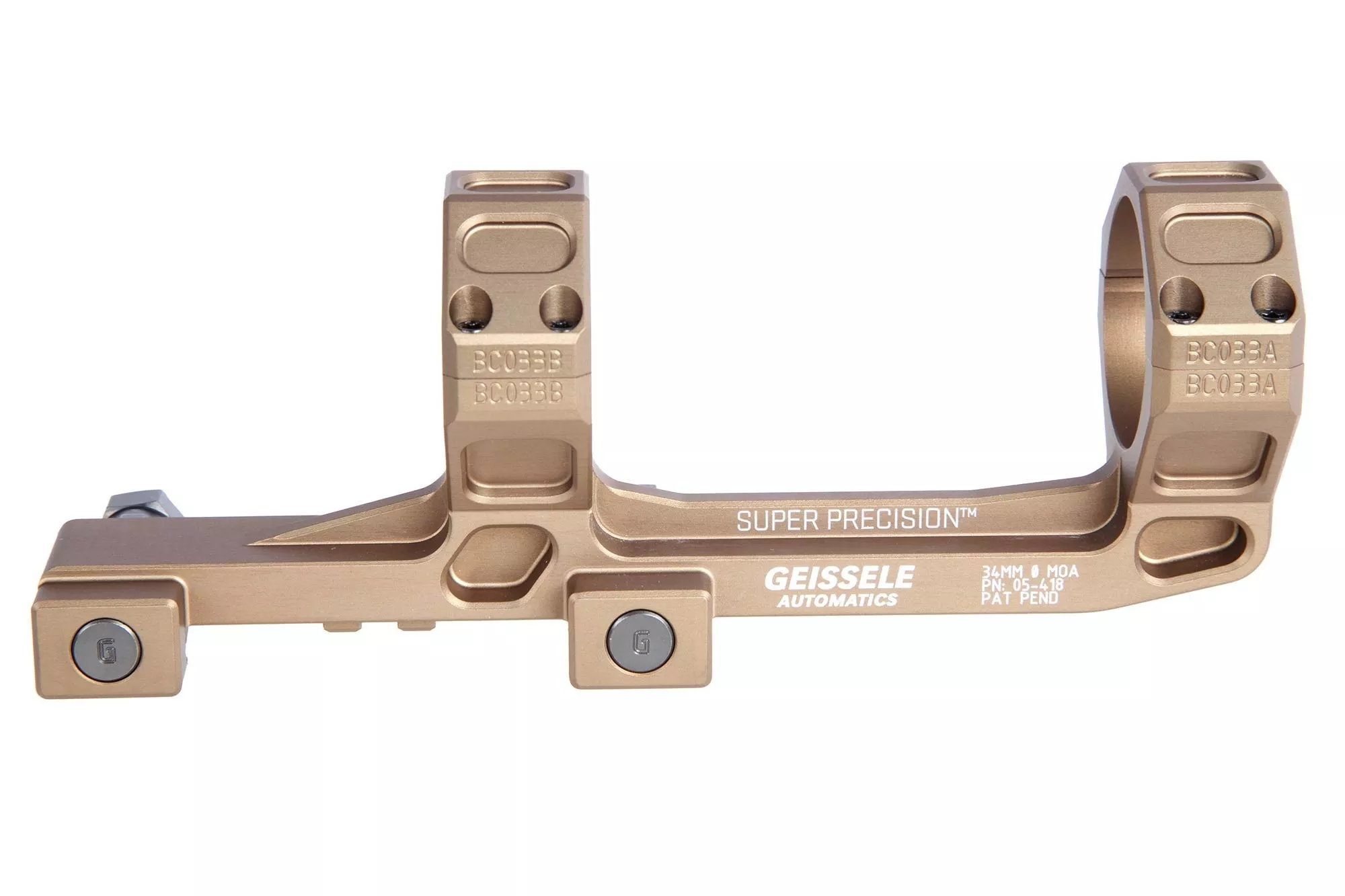Geissele Automatics AR-15 Super Precision Hyper Extended 34mm Scope Mount Desert Dirt