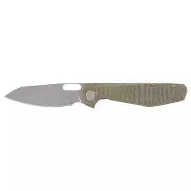 Gerber Slimsada Folding Knife 3.47" D2 Drop Point Plain Edge Blade, Olive Linene Micarta Handle