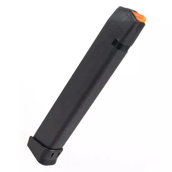 GLOCK OEM 9MM 33RD MAGAZINE, ORANGE FOLLOWER, MODEL 17/19/26/34