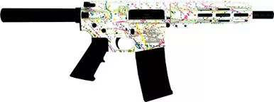 Great Lakes Firearms & Ammo Ar15 Pistol .223 Wylde 7.5" 30Rd Nitride Splatter White