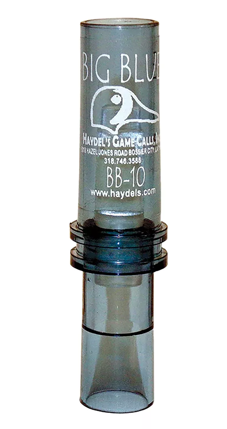 Haydel's Game Calls BB10 "Big Blue"Open Call Double Reed Bluewing Teal Sounds Attracts Ducks Clear Acrylic