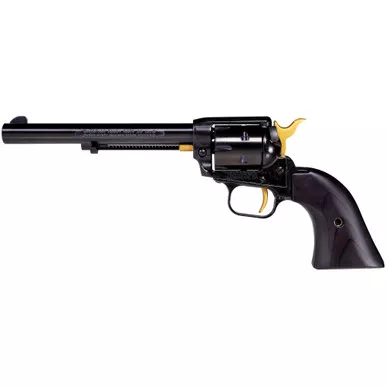 Heritage Rough Rider .22 LR, 6.5" Barrel, 6rd, Gold Accents, Black Laminate Grips, Fixed Sights