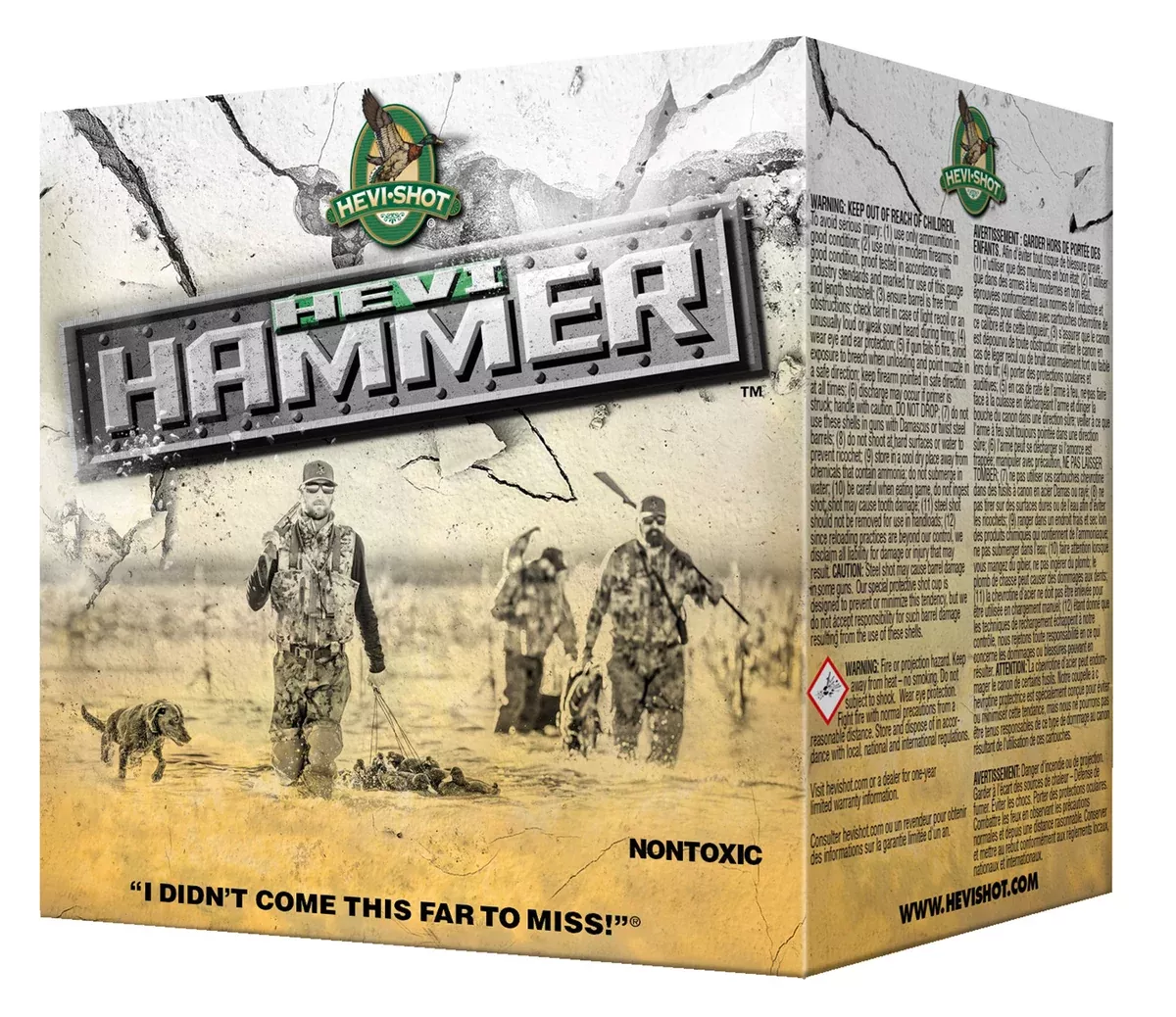 HEVI-Shot HS28302 HEVI-Hammer12Gauge 3.50" 1 1/2oz 2Shot 25 Per Box/10 Case