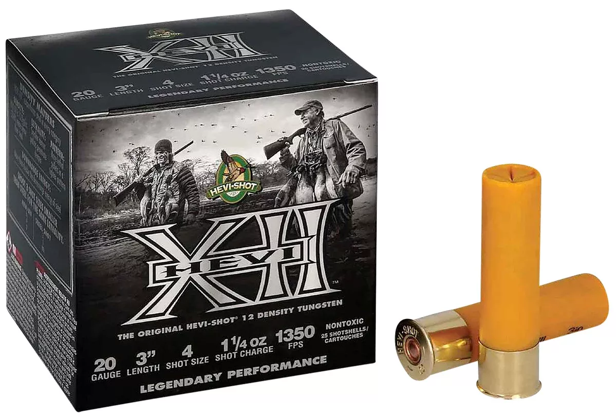 HEVI-Shot HS53204 HEVI-XII20Gauge 3" 1 1/4oz Tungsten 4Shot 25 Per Box/10 Case