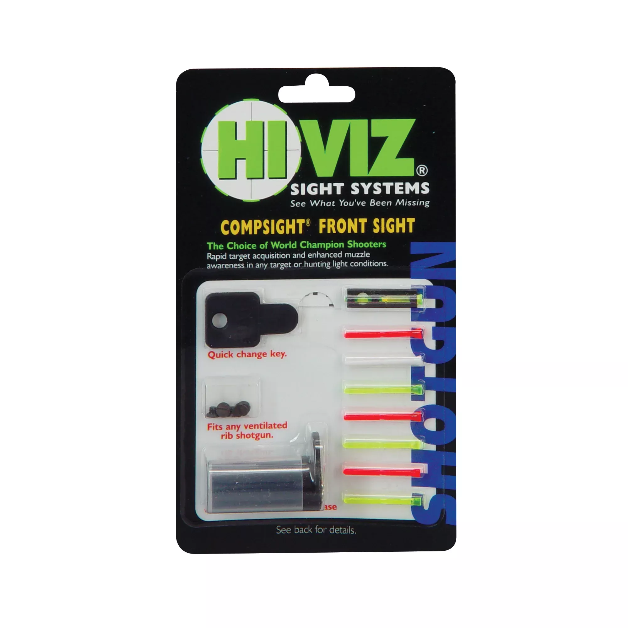 Hi-Viz CompSight IC Interchangeable Front Sight – Shotgun (Green/Red/White)