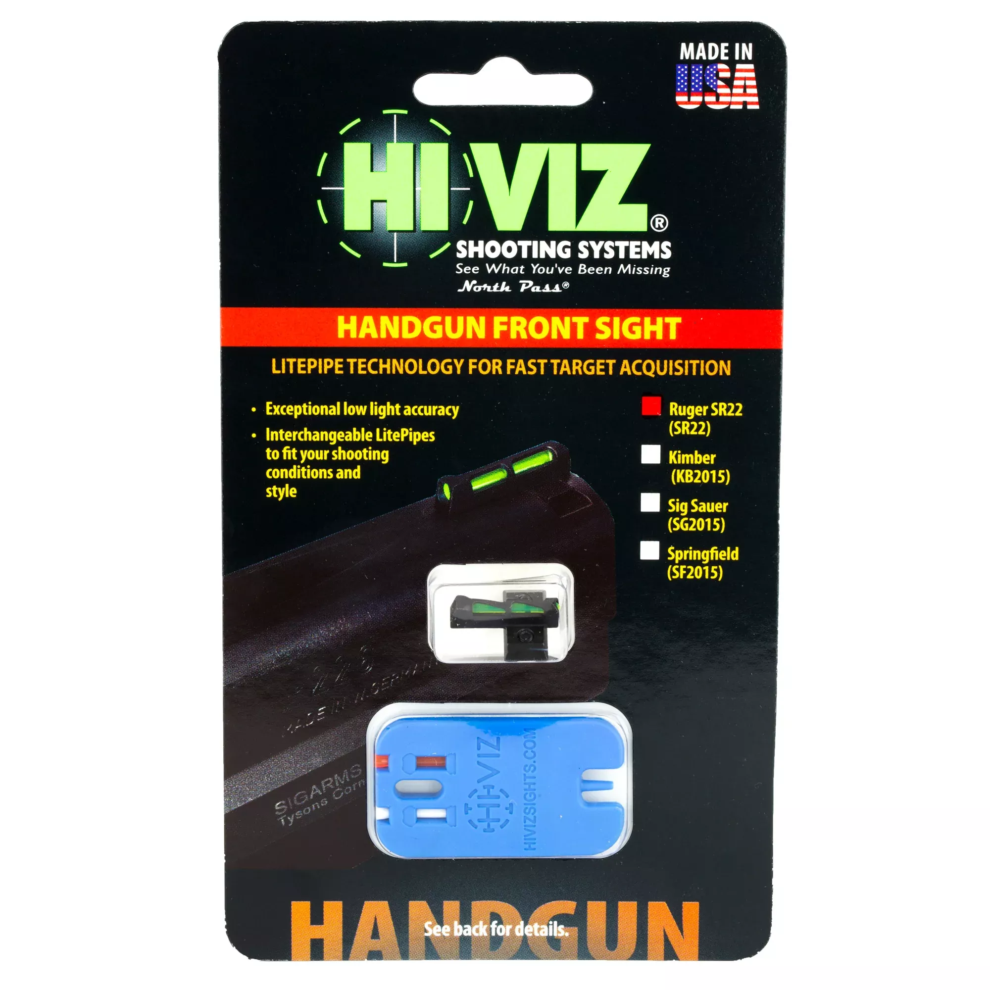 Hi-Viz LiteWave Front Sight for Ruger SR22