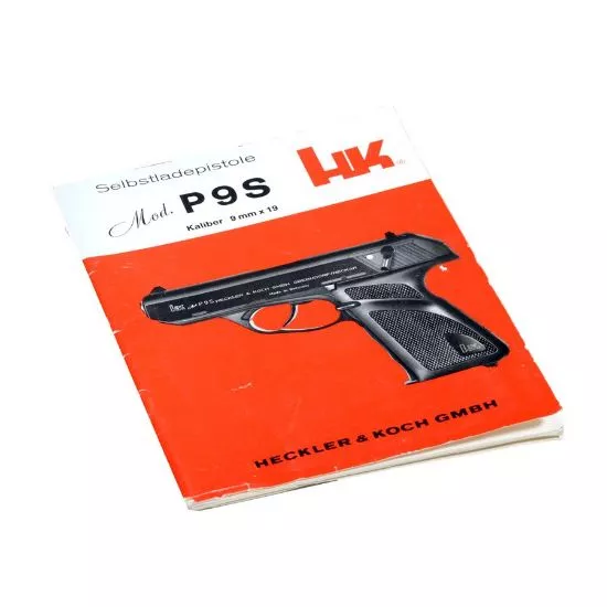 HK P9S 9MM MANUAL, ORIGINAL GERMAN PRINTING WITH FOLDOUT