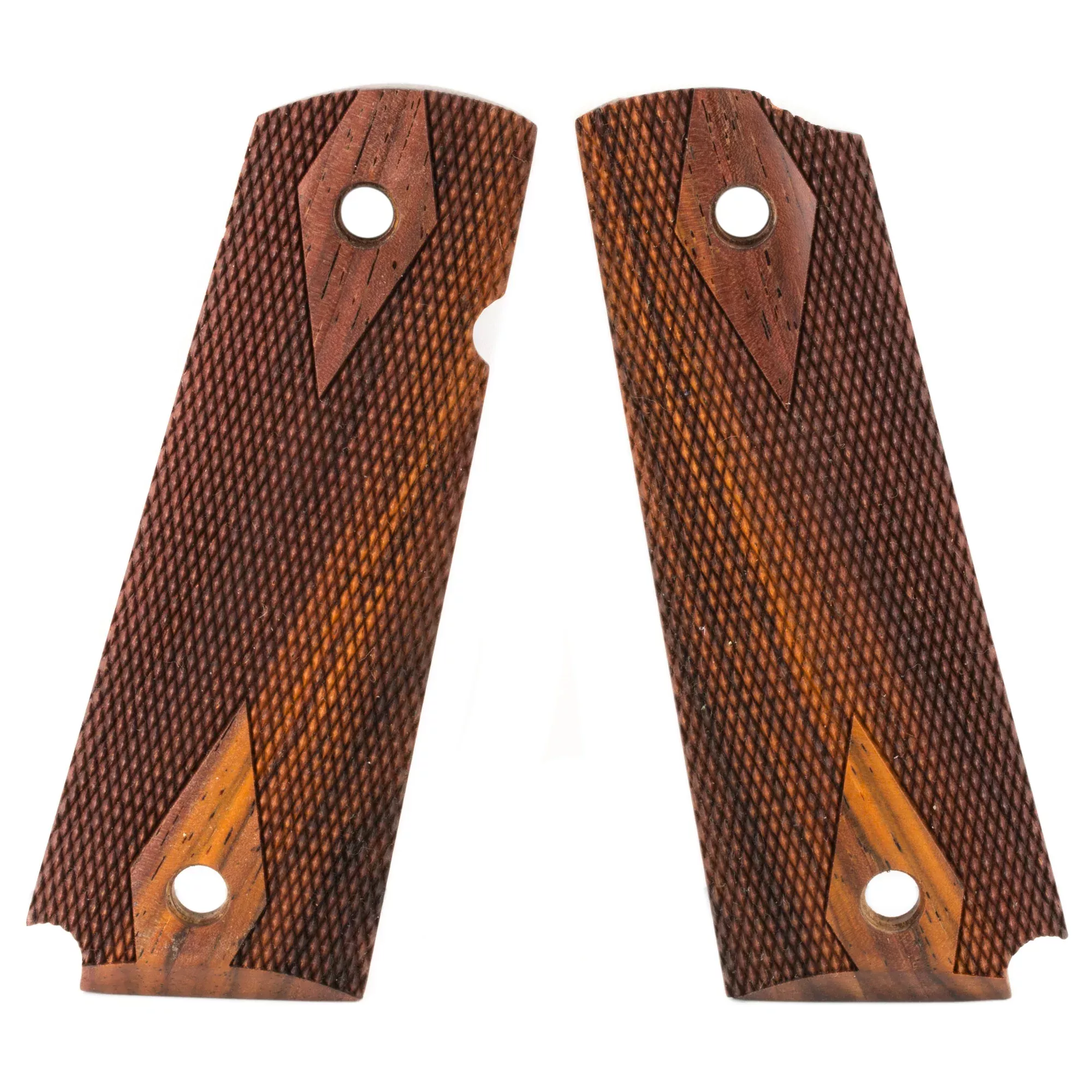 Hogue 1911 Government Cocobolo Checkered Ambi-Cut Grip Panels