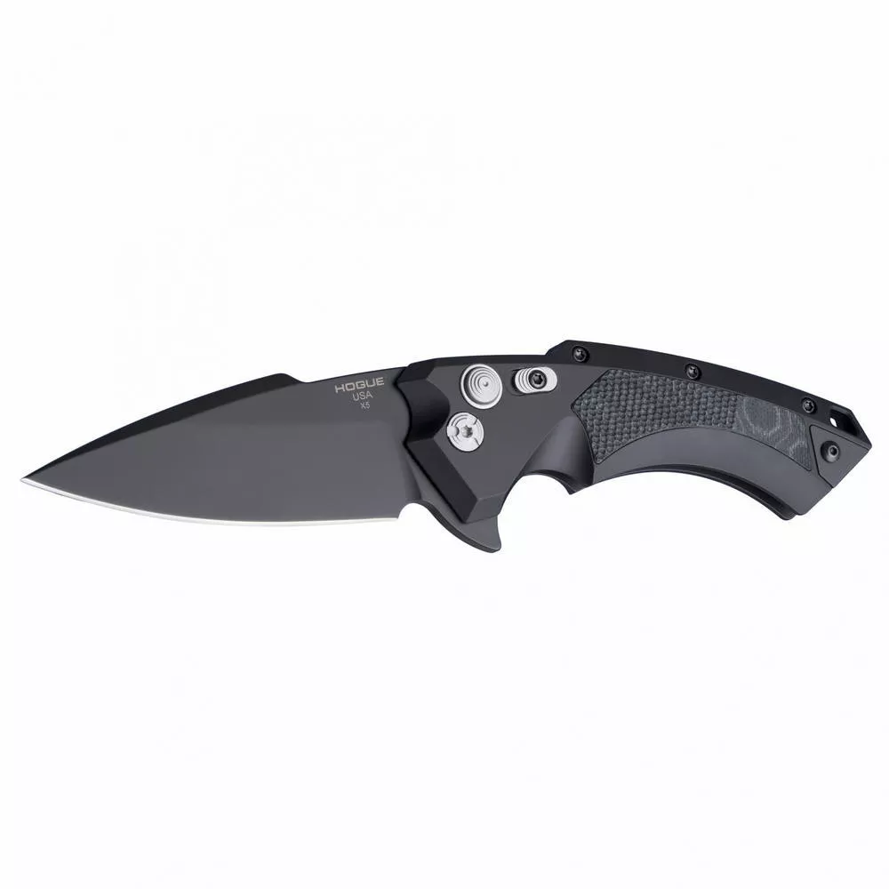 Hogue Grips X5 3.5" Folding Knife Spear Point Black Blade Black G10 Handle