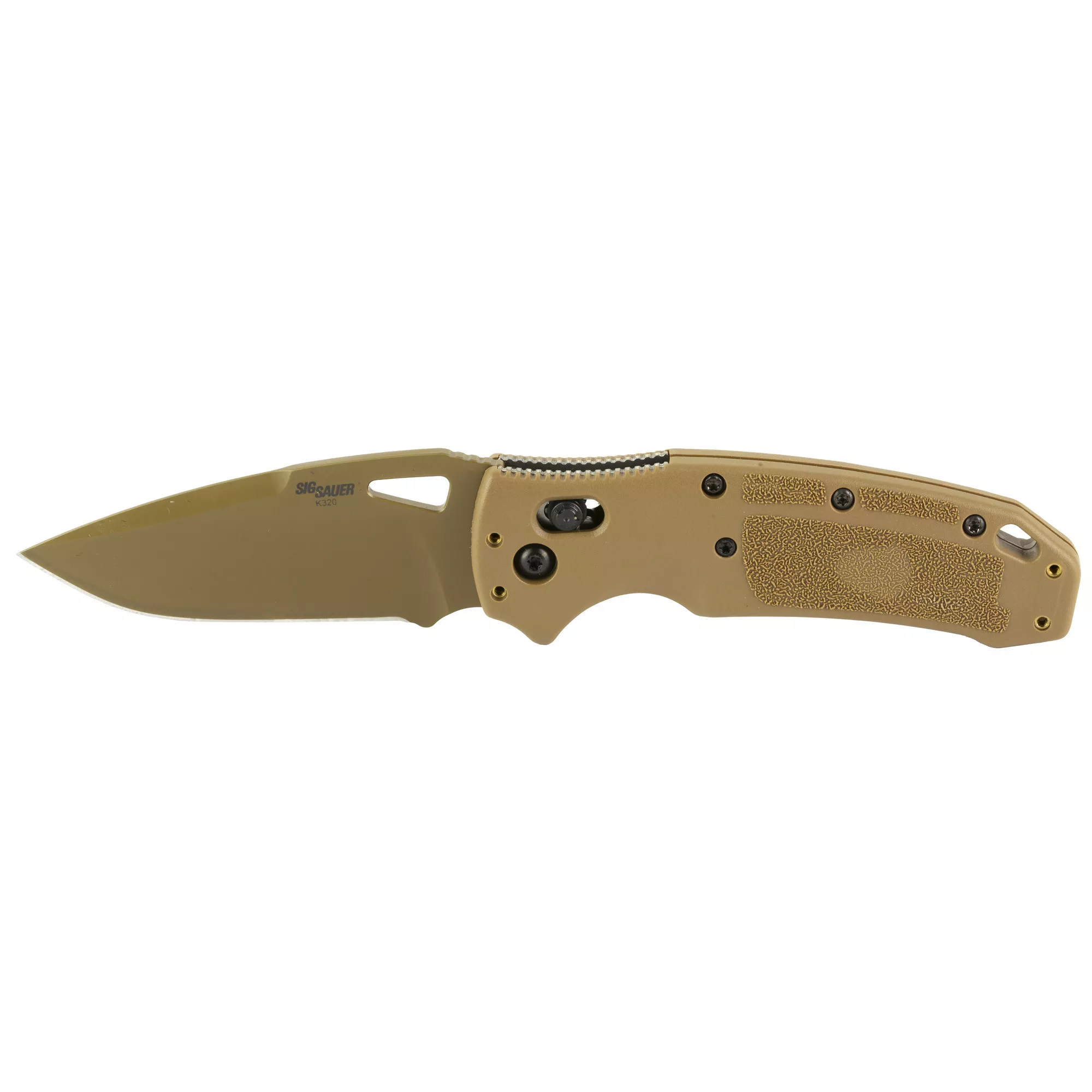 Hogue SIG K320 M17/M18 Folding Knife Tan Drop Point Blade 3.5" Coyote Brown Handle