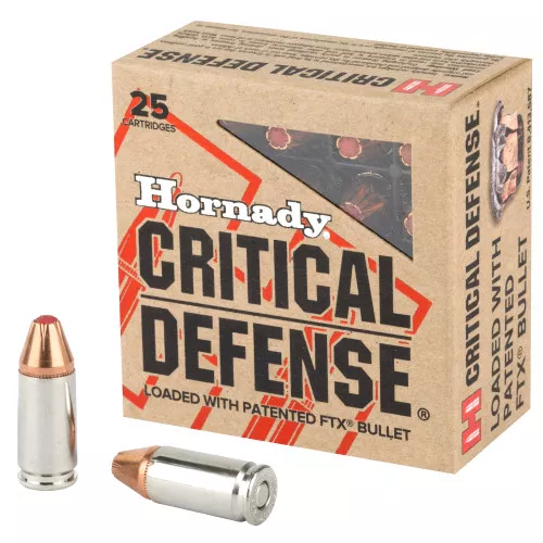 Hornady Critical Defense 115 Grain Flex Tip 9MM - 25 Rounds
