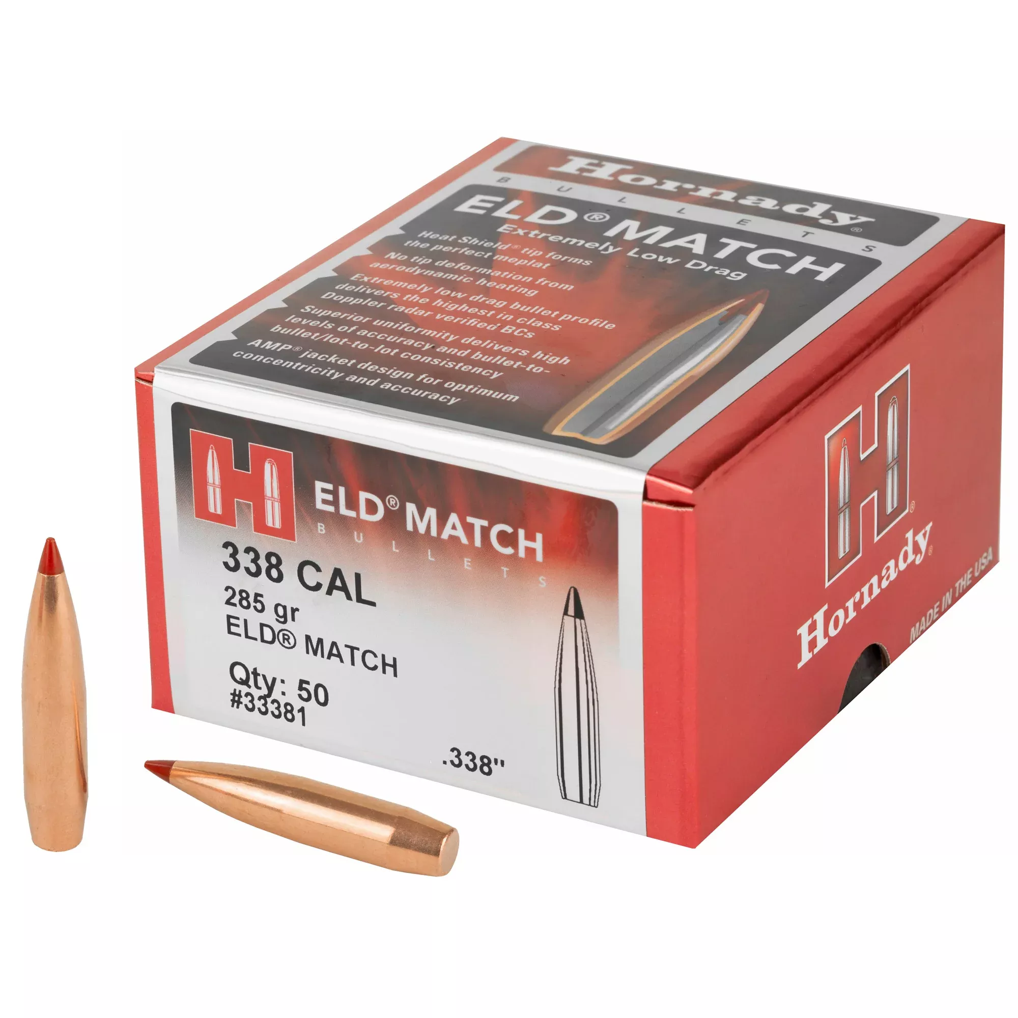 Hornady ELD-M 338 Caliber 285 Grain Bullets – 50 Count