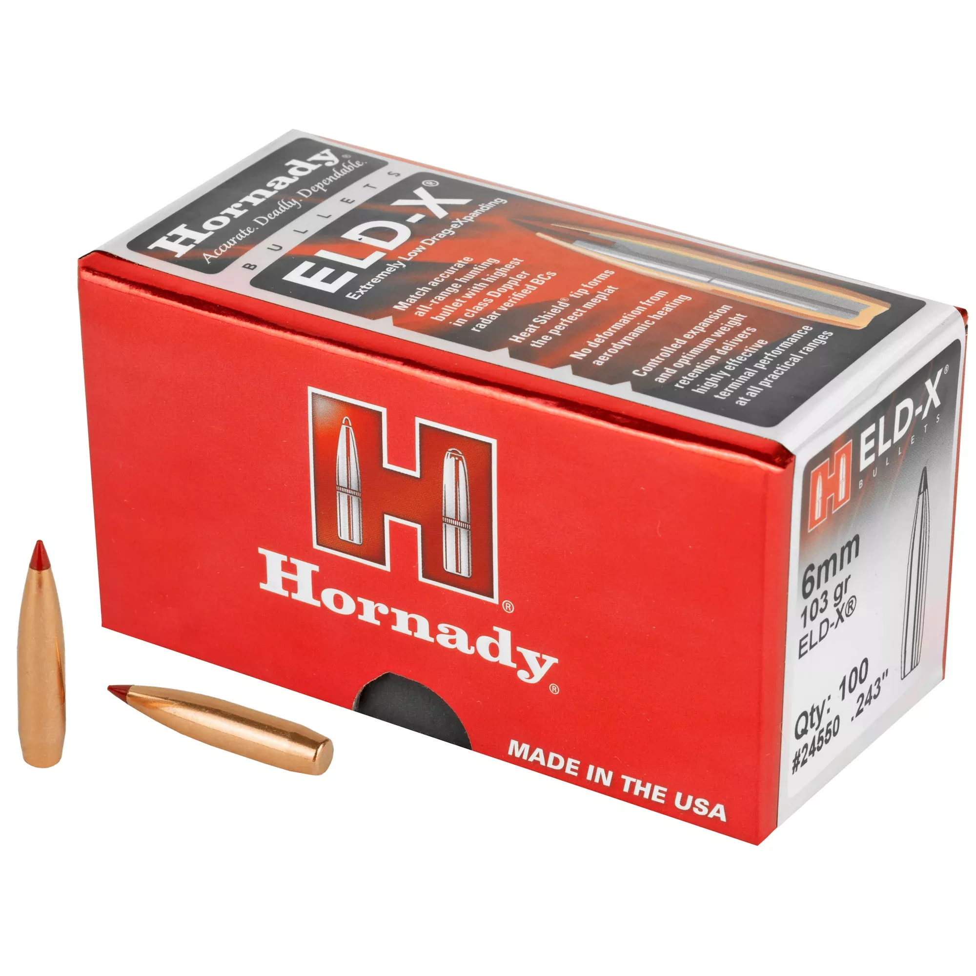 Hornady ELD-X 6mm .243 103gr Bullets – 100 Count