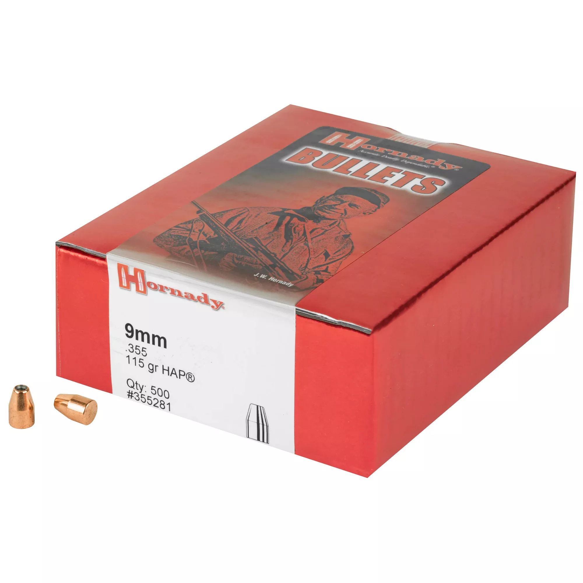 Hornady HAP 9mm .355 115gr Bullets – 500 Count
