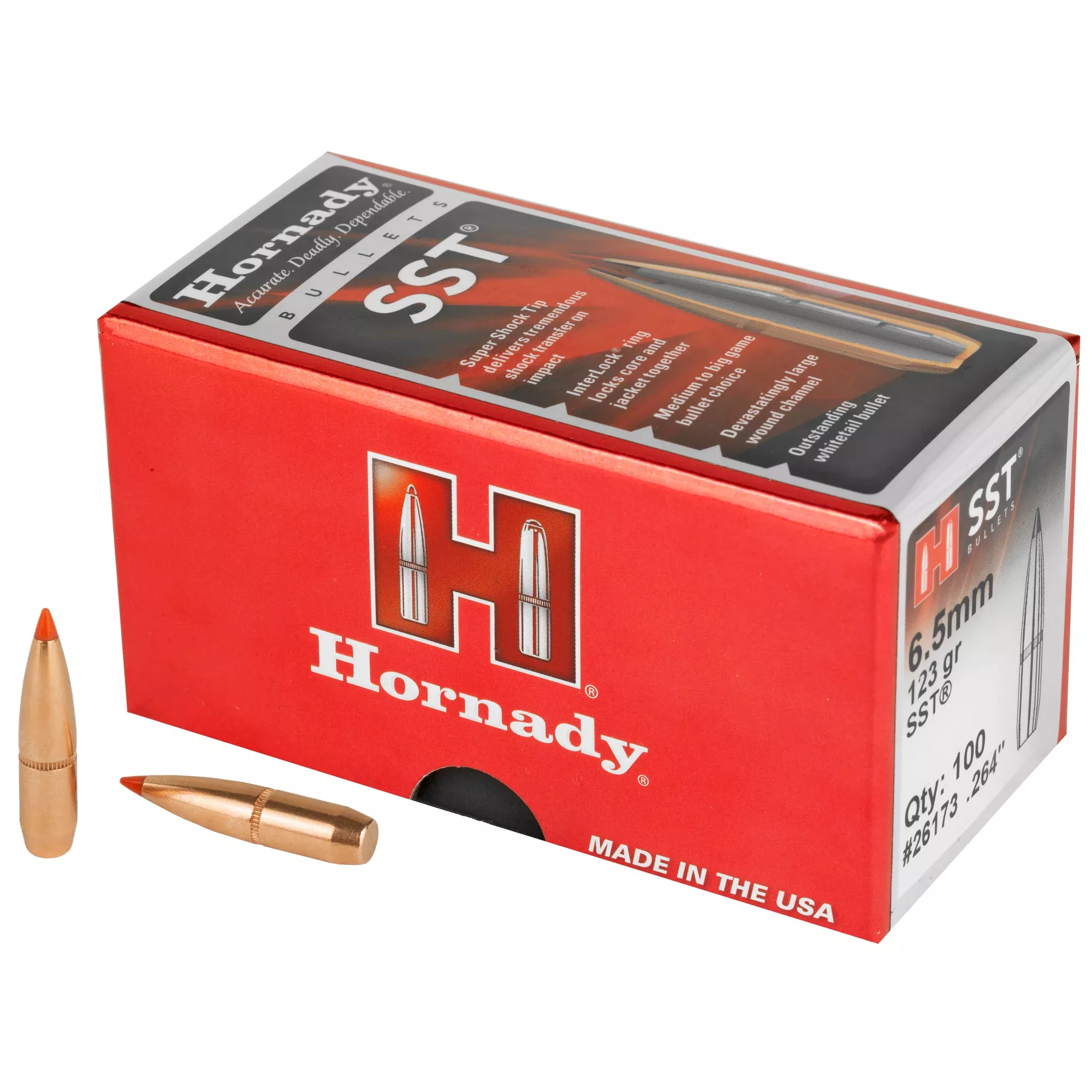 Hornady SST 6.5mm .264 123gr Bullets – 100 Count