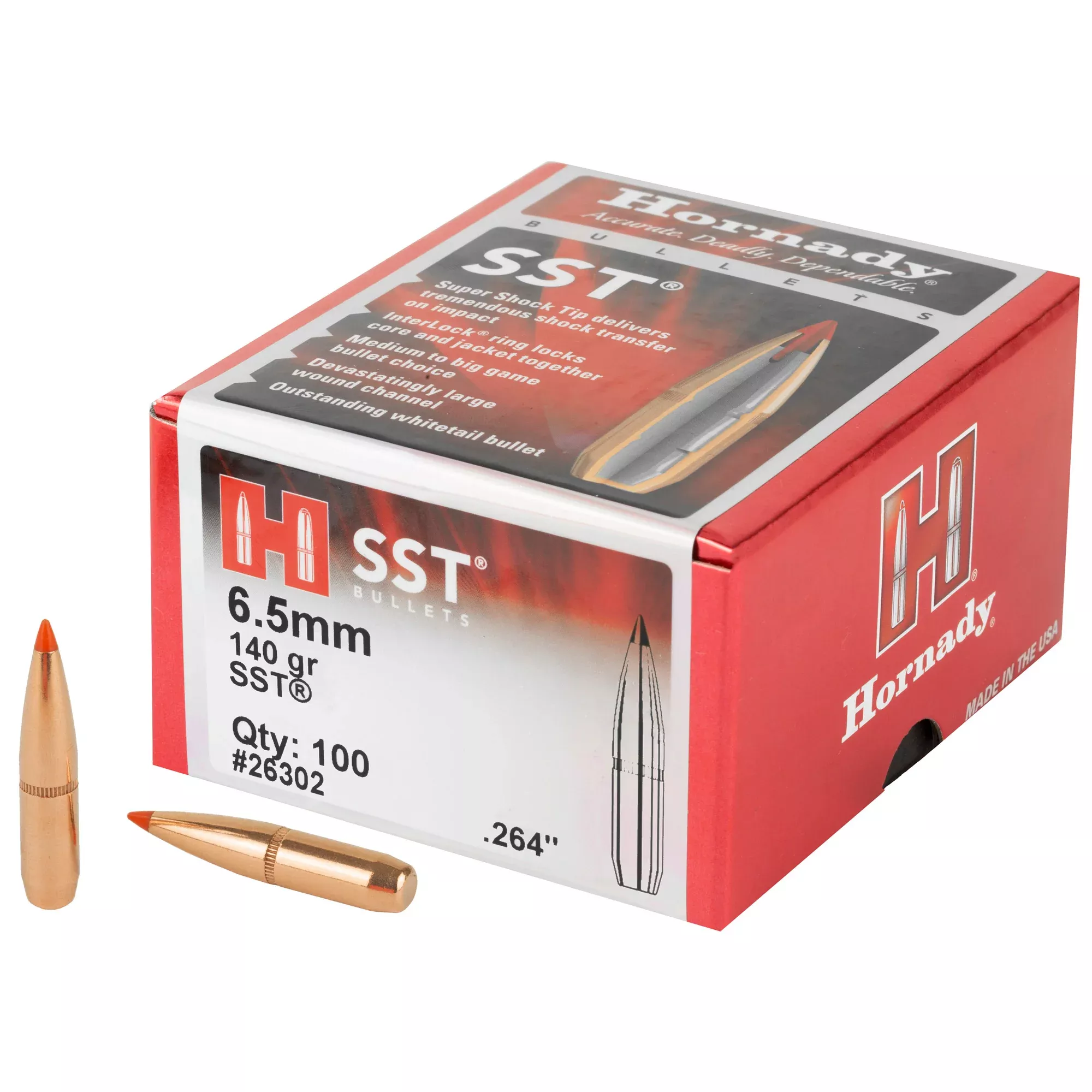 Hornady SST 6.5mm .264 140gr Bullets – 100 Count