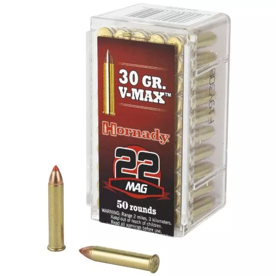 HORNADY VARMINT EXPRESS 22WMR 30GR V-MAX, 50RD/BOX