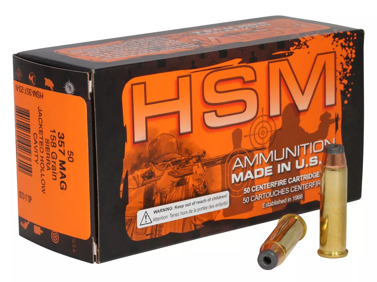 HSM 35723N Pro Pistol357 Mag 158 gr Jacketed Hollow Cavity 50 Per Box/ 10 Case