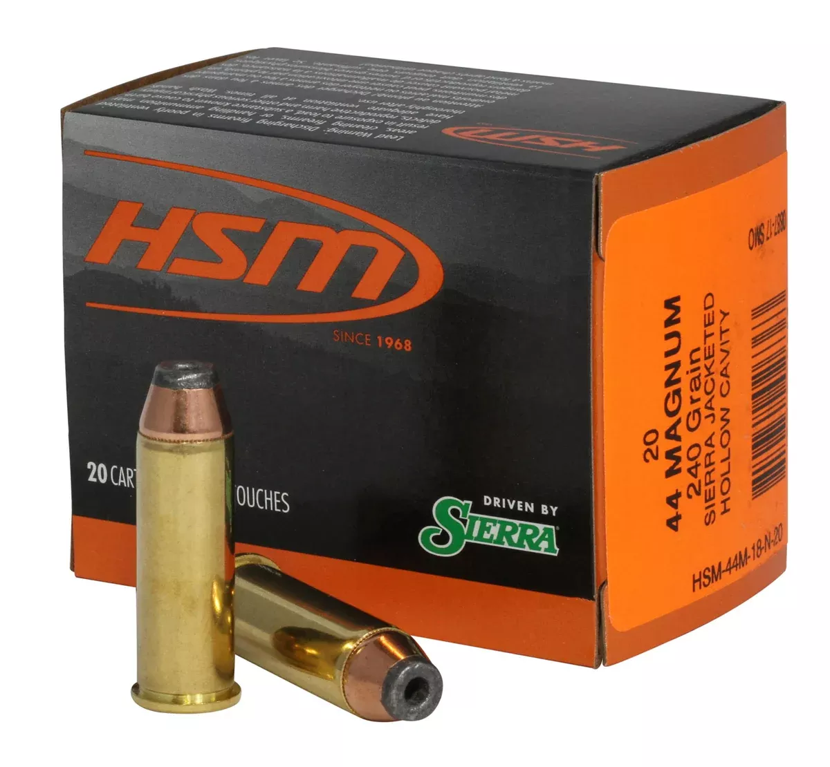 HSM 44M18N20 Pro Pistol44 Rem Mag 240 gr Jacketed Hollow Cavity 20 Per Box/ 20 Case