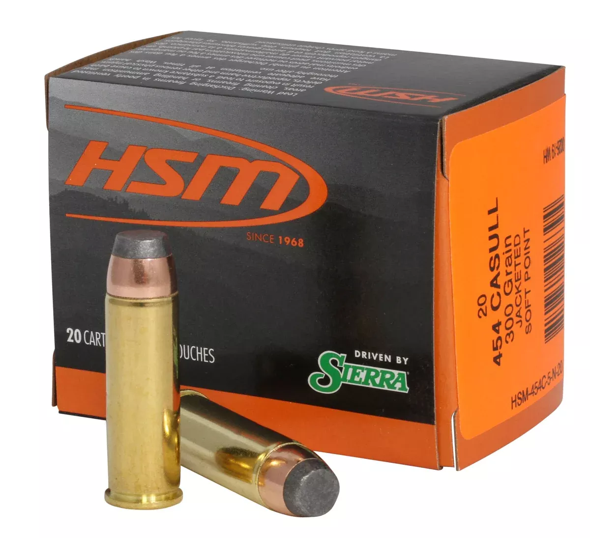 HSM 454C5N20 Pro Pistol454 Casull 300 gr Jacketed Soft Point 20 Per Box/ 20 Case