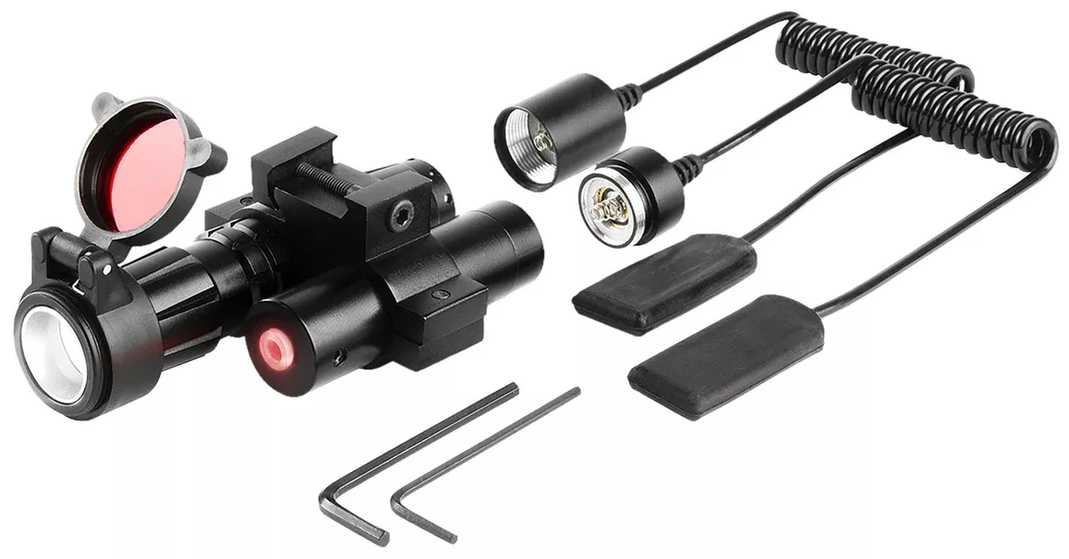 iProtec 6094 RM160LSR Rail-Mount Firearm Light & LaserBlack with Red Laser 160 Lumens LED Light