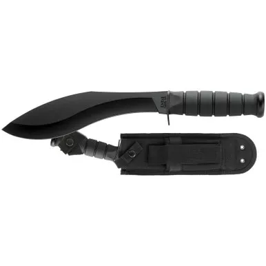 KA-BAR 1280 Combat Kukri Fixed Knife 13.38" Kukri 1095 Cro-Van Blade, Black Kraton G Handle