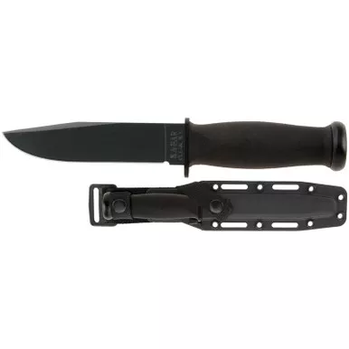 KA-BAR 2221 Mark I Fixed Knife 9.19" Clip Point 1095 Cro-Van Blade, Black Kraton G Handle