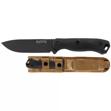KA-BAR BK16 Short Becker Drop Point Fixed Knife 9.25" Drop Point 1095 Cro-Van Blade, Black Ultramid Handle