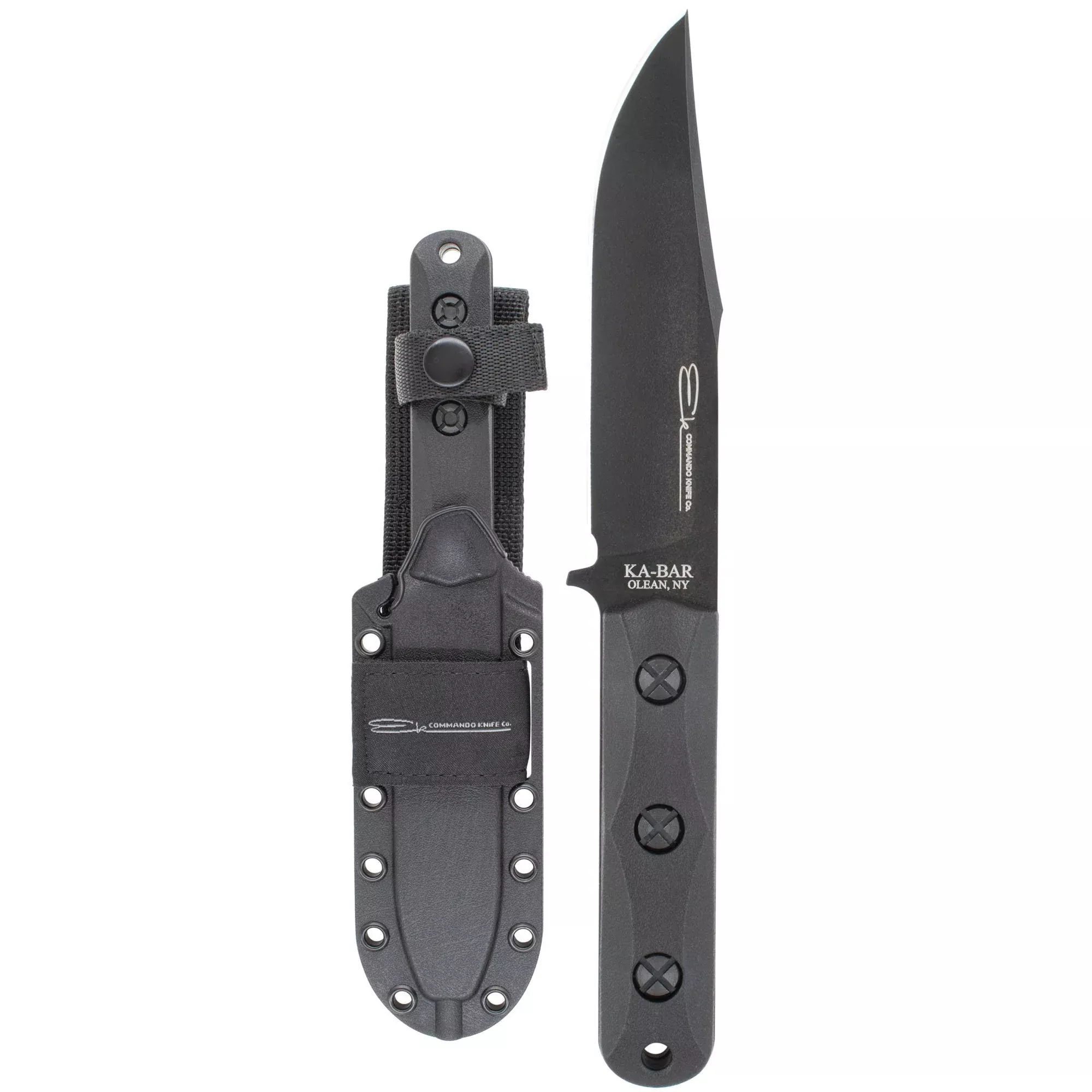 KA-BAR EK50 Clip Point Fixed Blade Knife – 5" Blade with Sheath