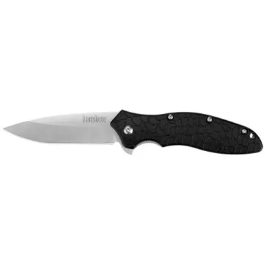 Kershaw 1830 OSO Sweet Folding Knife Assisted SpeedSafe Drop Point 3.00" Satin 8Cr13MoV Plain Edge Blade, Black Handle