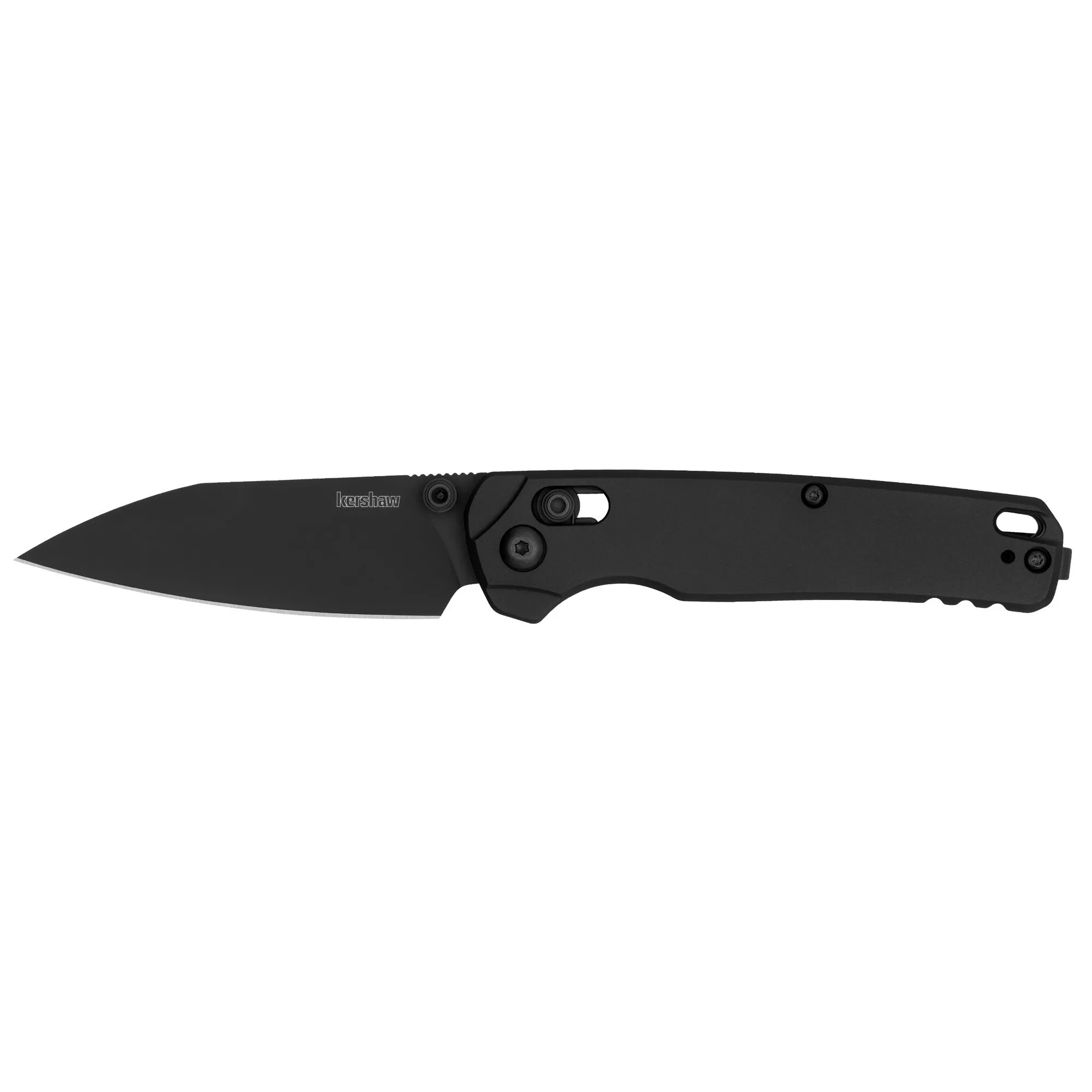 Kershaw Bel Air Folding Knife Plain Edge Reverse Tanto Silver Blade 3.1" Black Handle