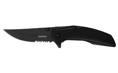 Kershaw Outright Folding Knife – 3" Partially Serrated Black PVD Blade