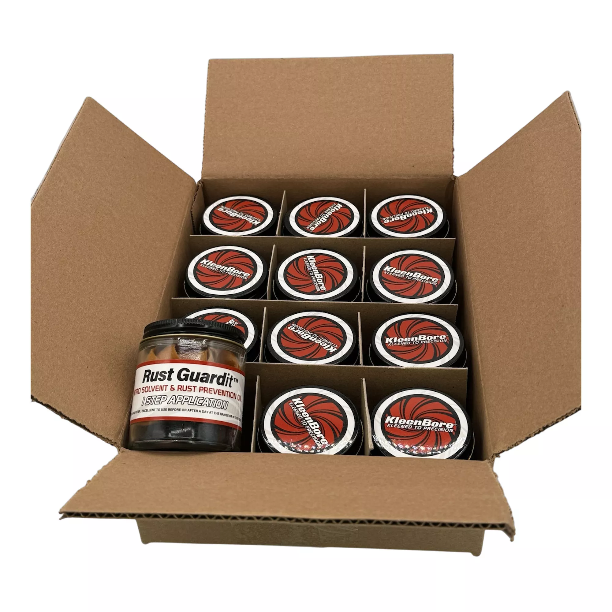 Kleen-Bore Nitro Solvent & Rust Prevention Oil Chamois Jar 12 Count