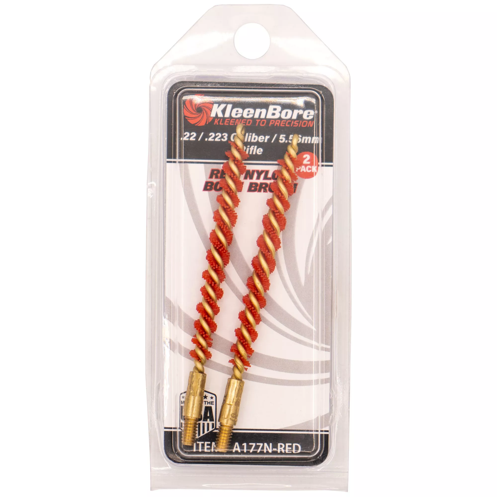 Kleen-Bore Red Nylon Bore Brush 2Pk