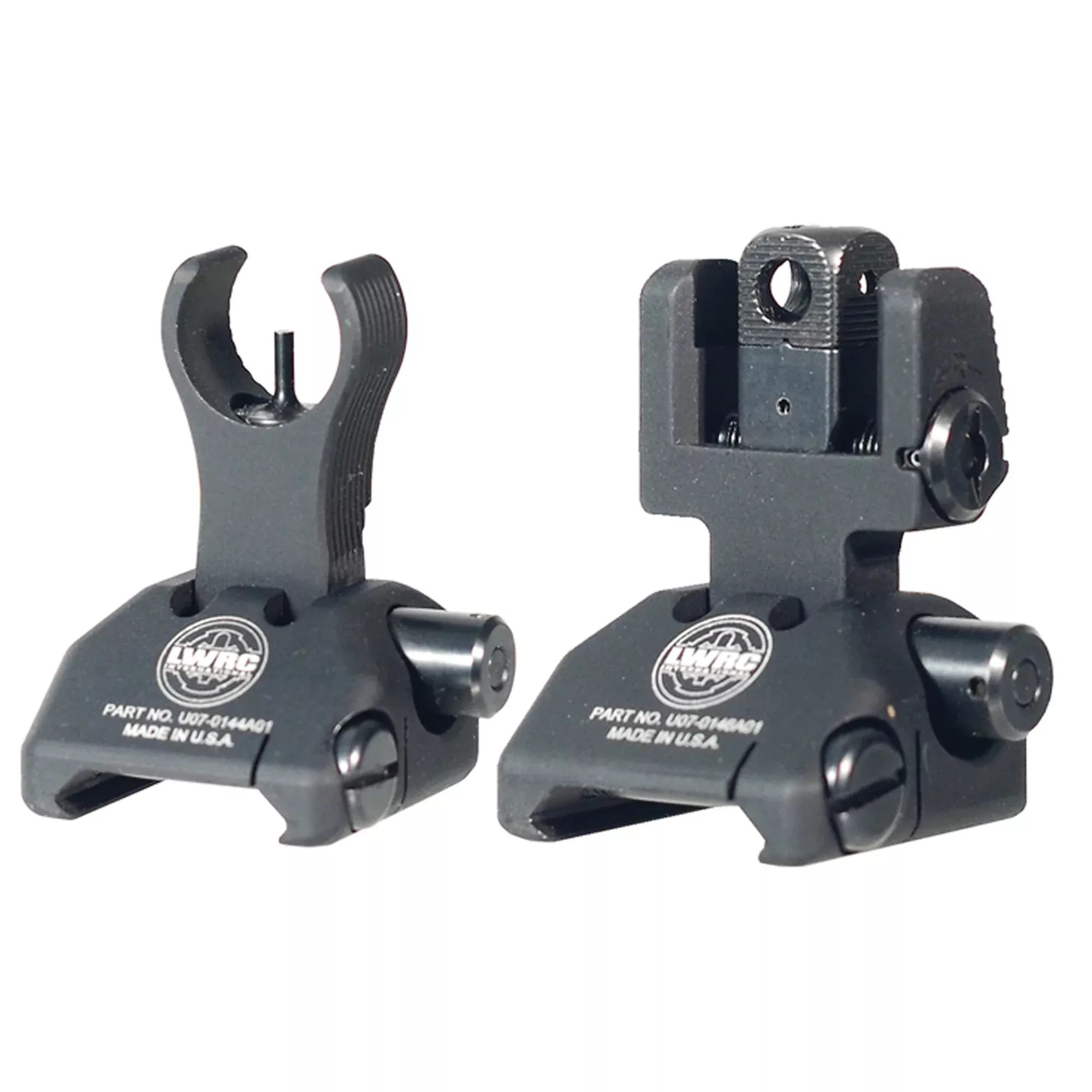 LWRC Skirmish Front & Rear Backup Iron Sight Set – Low-Profile Flip-Up BUIS