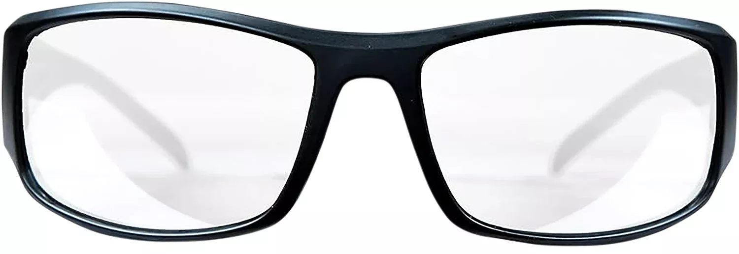 M&P Accessories 110168 Thunderbolt Shooting Glasses Full Size Clear Mirror Lens Black Frame