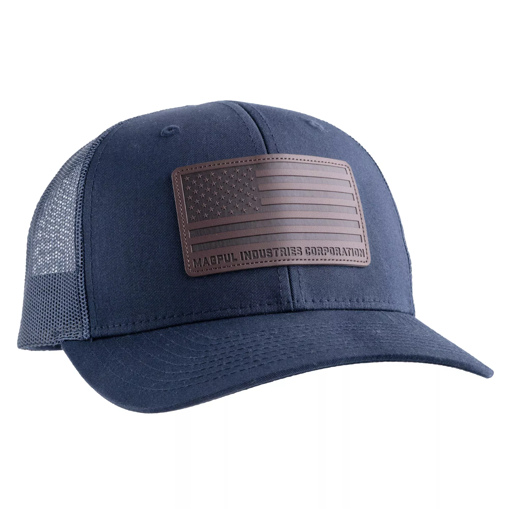 Magpul Industries Standard Leather Patch Trucker Hat – Navy