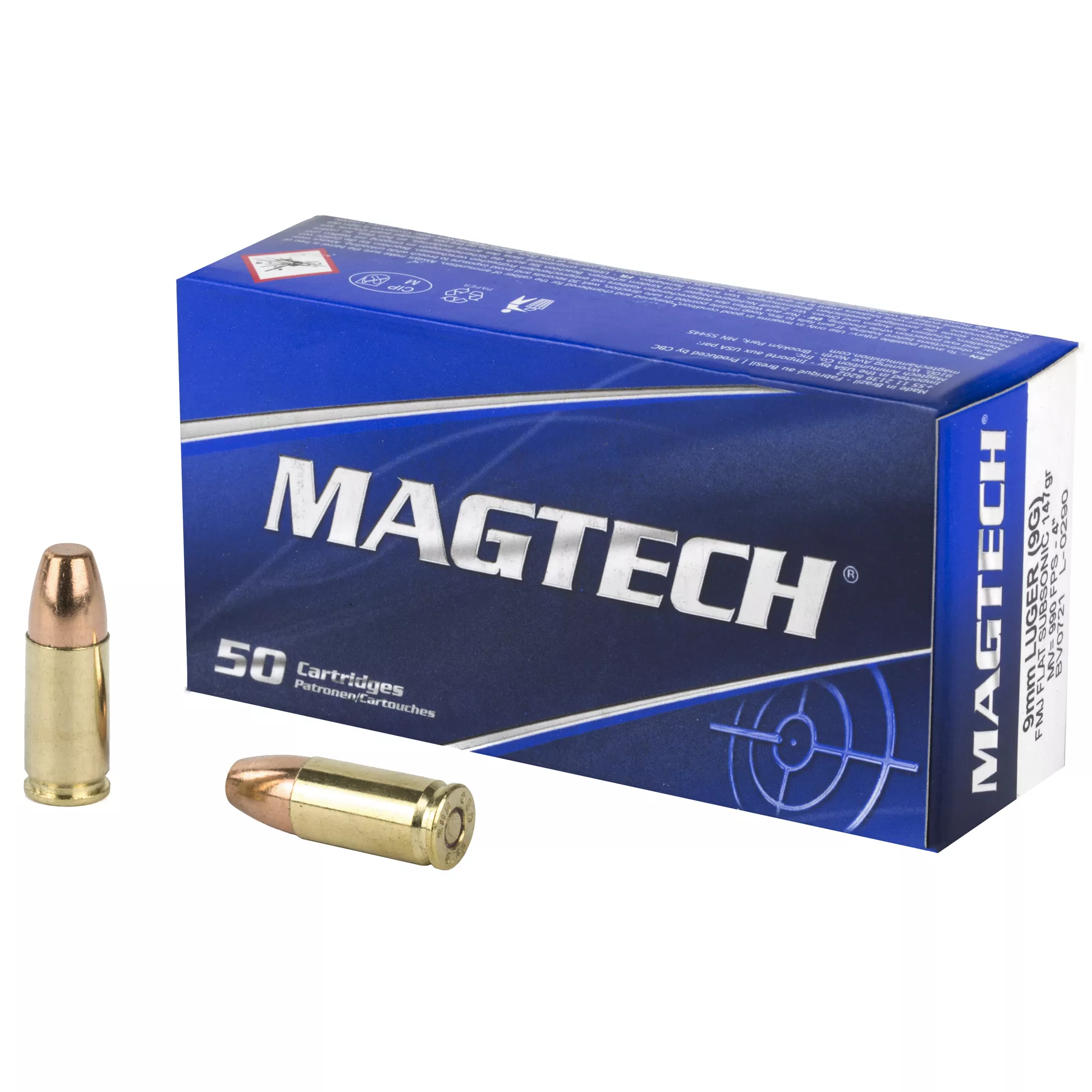 Magtech 9mm 147gr Fmj Sub 50/1000