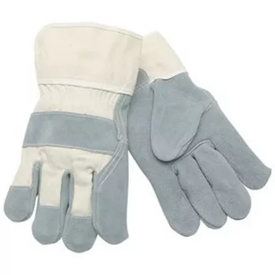 MCR Safety 1400 "A" Select Shoulder Leather Palm Work Gloves w/ 2.5" Plasticized Duck Cuff