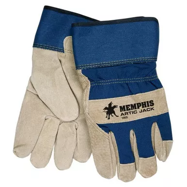 MCR Safety 1955 Artic Jack Premium Split Pigskin Insulated Leather Palm, Thermosock Lined Work Gloves w/ 2.5" Safety Cuff